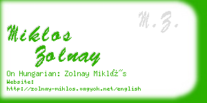 miklos zolnay business card